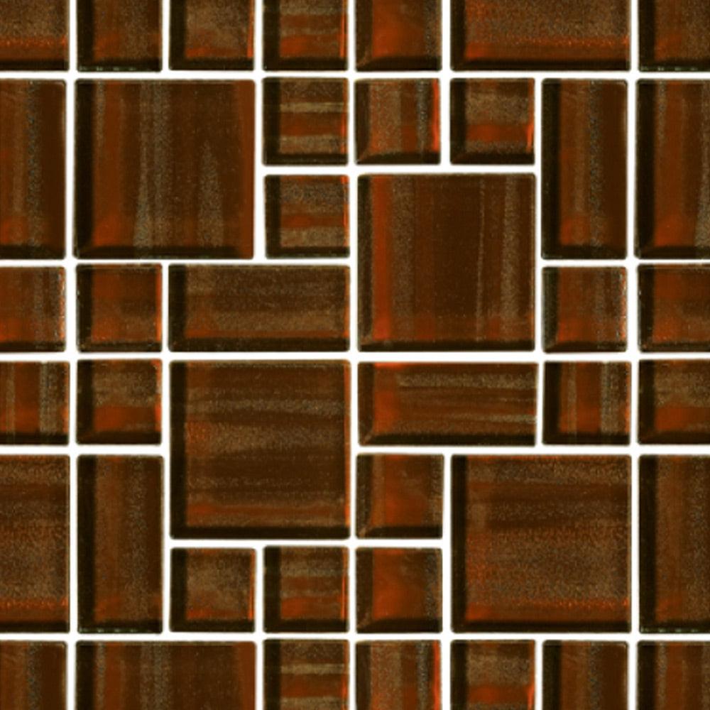 Atlas Brown Square Glass Mosaic Wall Tile Atlas Brown Square Glass Mosaic Wall Tile - American Tile Depot