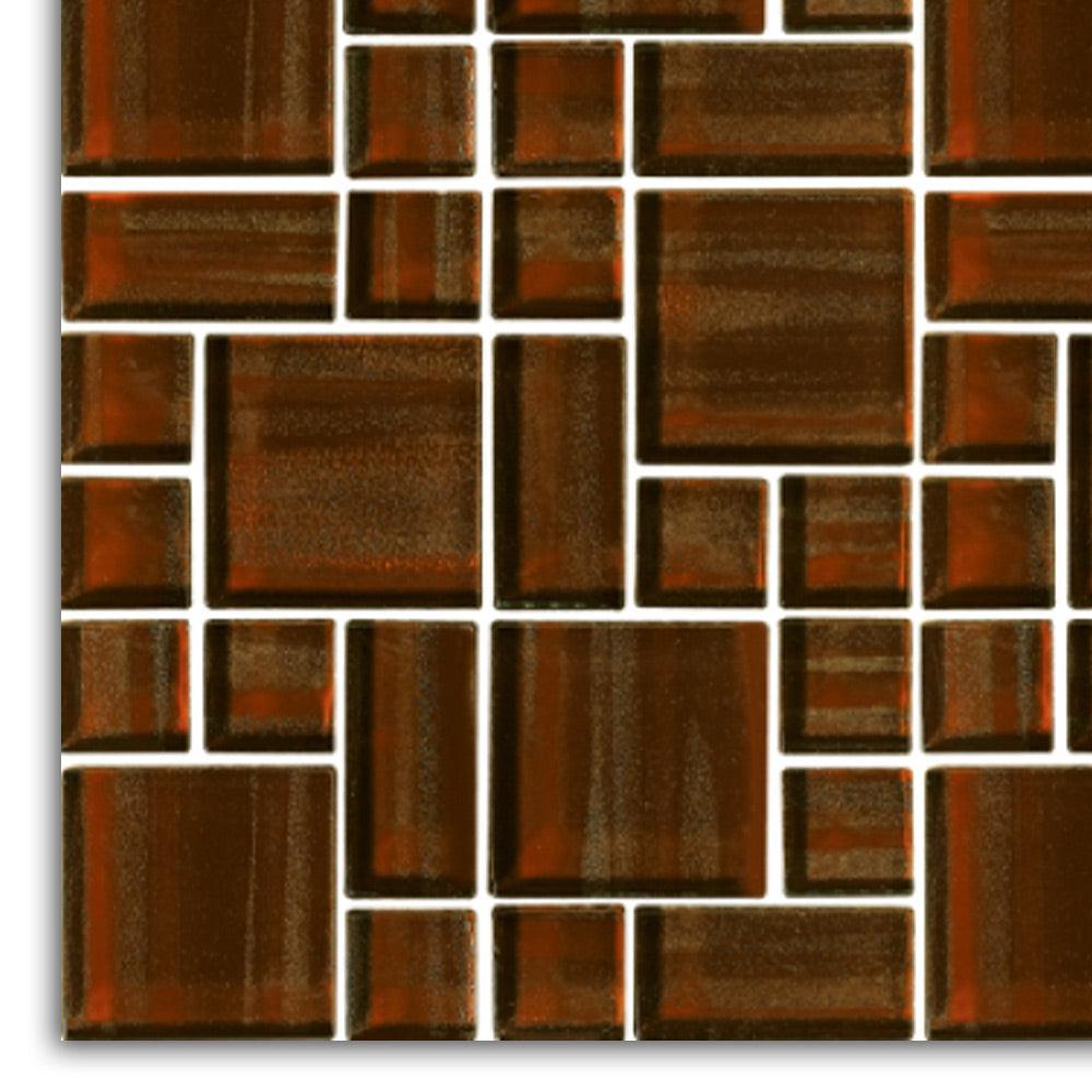 Atlas Brown Square Glass Mosaic Wall Tile Atlas Brown Square Glass Mosaic Wall Tile - American Tile Depot