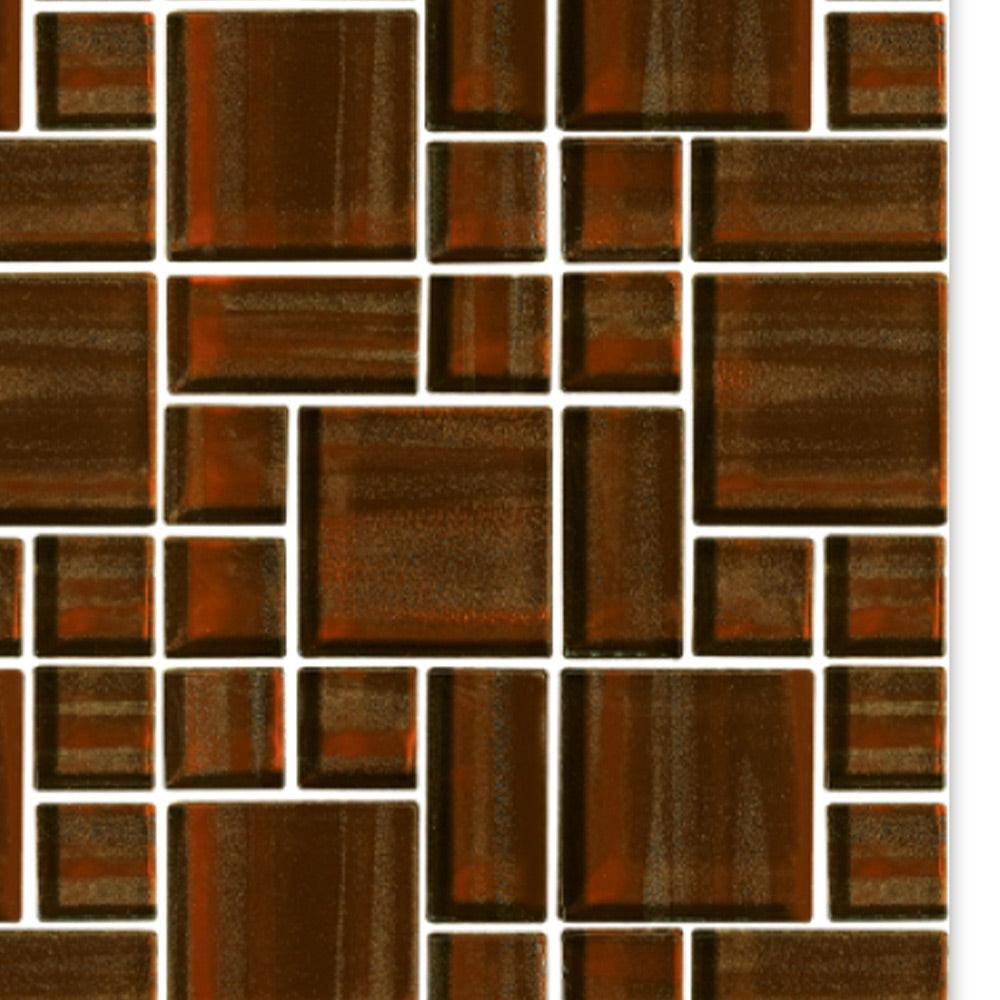 Atlas Brown Square Glass Mosaic Wall Tile Atlas Brown Square Glass Mosaic Wall Tile - American Tile Depot
