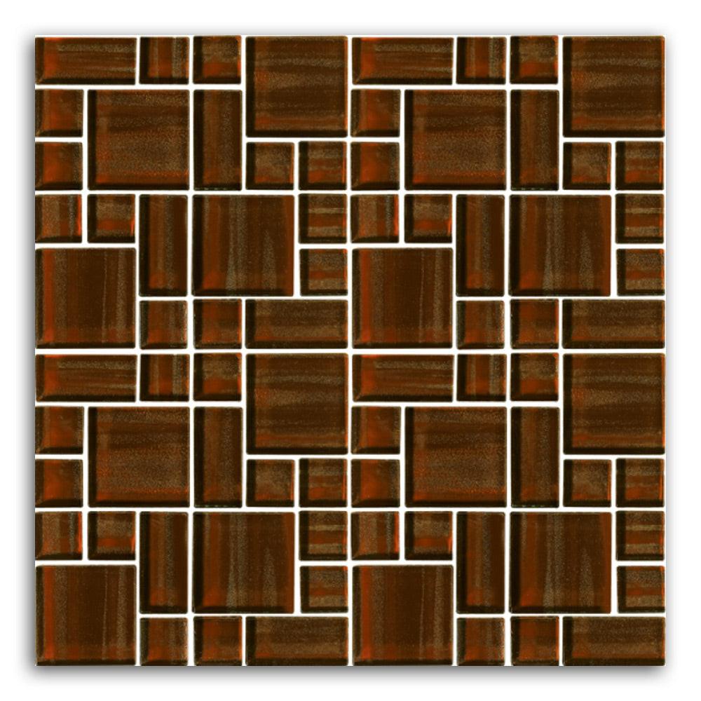Atlas Brown Square Glass Mosaic Wall Tile Atlas Brown Square Glass Mosaic Wall Tile - American Tile Depot