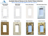 Italian Carrara White Marble Rocker Duplex Switch Wall Plate / Switch Plate / Cover - Honed