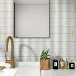 Band Calacatta Matte Linear Porcelain Mosaic Tile Band Calacatta Matte Linear Porcelain Mosaic Tile - American Tile Depot