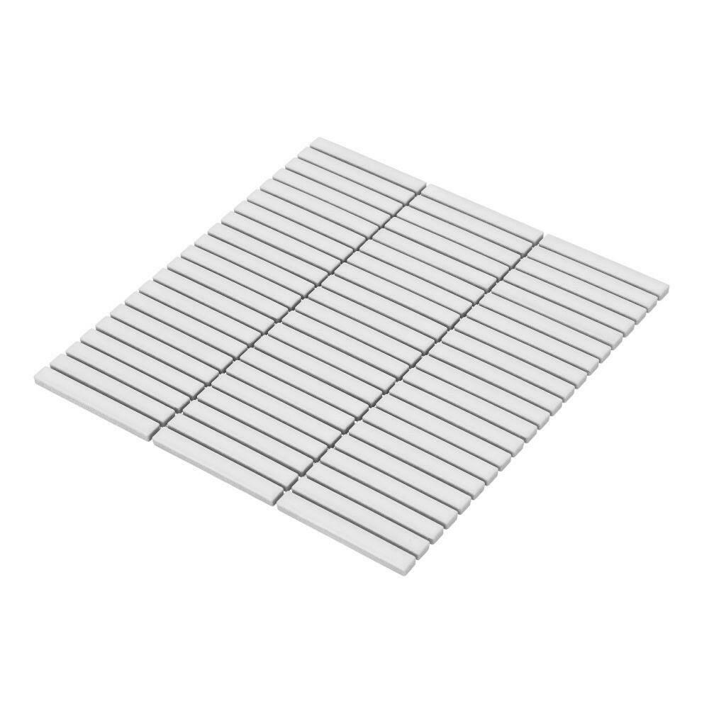 Band Snow Matte Linear Porcelain Mosaic Tile Band Snow Matte Linear Porcelain Mosaic Tile - American Tile Depot