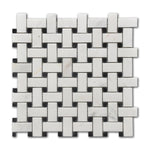 Mineralis Marble Polished B&W Basketweave Mosaic Tile - American Tile Depot