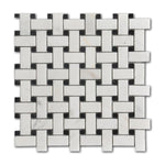 Mineralis Marble Polished B&W Basketweave Mosaic Tile - American Tile Depot
