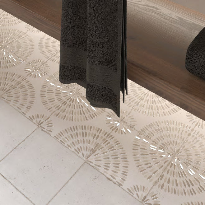 8x8 Nautilus Bayonne Deco Ceramic Tile - American Tile Depot