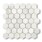 Bianco Congelato Dolomite Leathered 2" Hexagon Mosaic Tile - American Tile Depot