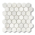 Bianco Congelato Dolomite Leathered 2" Hexagon Mosaic Tile - American Tile Depot