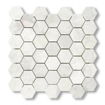 Bianco Congelato Dolomite Leathered 2" Hexagon Mosaic Tile - American Tile Depot