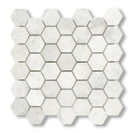 Bianco Congelato Dolomite Leathered 2" Hexagon Mosaic Tile - American Tile Depot