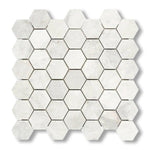 Bianco Congelato Dolomite Leathered 2" Hexagon Mosaic Tile - American Tile Depot