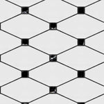 Bianco Dolomite Honed Long Octave Mosaic Tile w/ Black Dots Bianco Dolomite Honed Long Octave Mosaic Tile w/ Black Dots - American Tile Depot