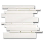 Bianco Dolomite Honed Random Strip Mosaic Tile Bianco Dolomite Honed Random Strip Mosaic Tile - American Tile Depot