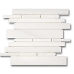Bianco Dolomite Honed Random Strip Mosaic Tile Bianco Dolomite Honed Random Strip Mosaic Tile - American Tile Depot