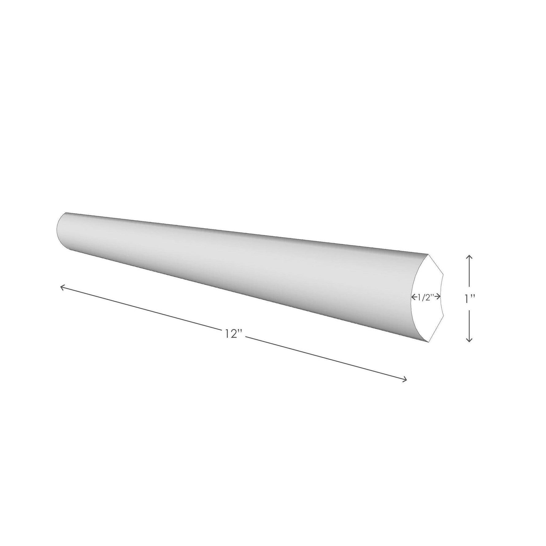 Bianco Dolomite Polished 1x12 Quarter - Round Trim Molding Bianco Dolomite Polished 1x12 Quarter - Round Trim Molding - American Tile Depot
