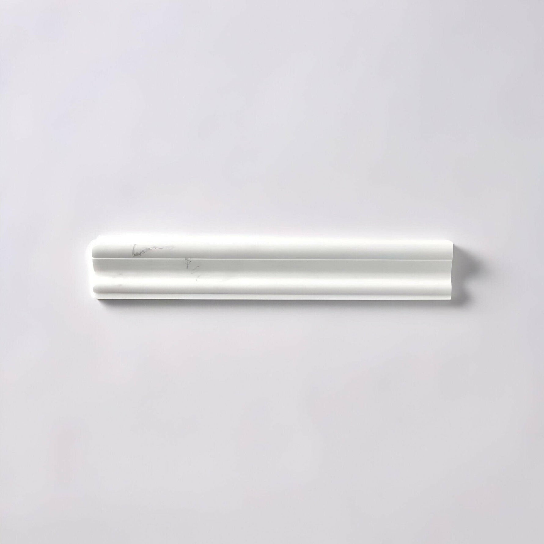 Bianco Dolomite Polished 2x12 Milano Molding Trim Bianco Dolomite Polished 2x12 Milano Molding Trim - American Tile Depot