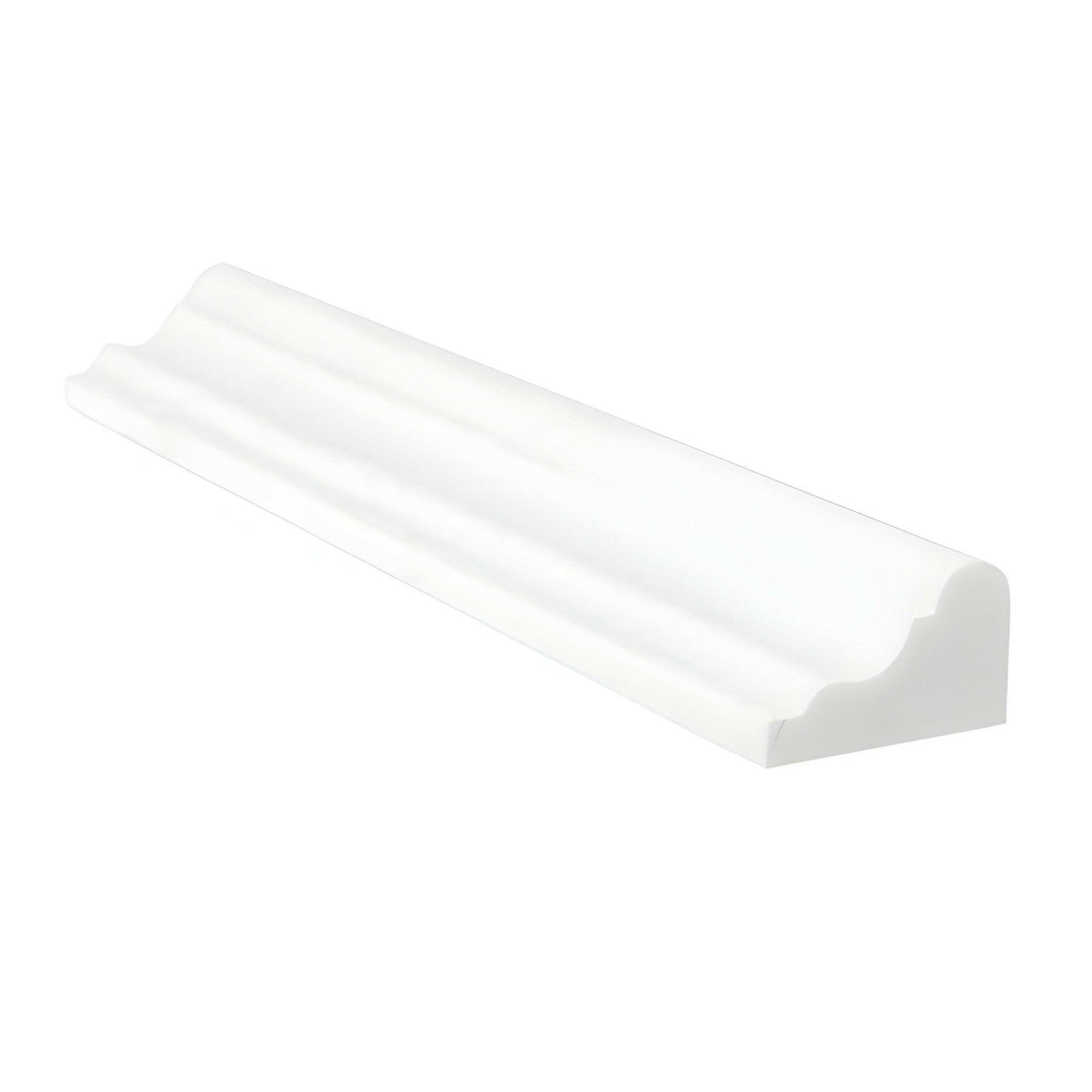 Bianco Dolomite Polished 2x12 Milano Molding Trim Bianco Dolomite Polished 2x12 Milano Molding Trim - American Tile Depot