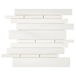 Bianco Dolomite Polished Random Strip Mosaic Tile Bianco Dolomite Polished Random Strip Mosaic Tile - American Tile Depot