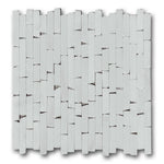 Bianco Dolomite Tumbled Random Strip Mosaic Tile Bianco Dolomite Tumbled Random Strip Mosaic Tile - American Tile Depot