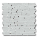 Bianco Dolomite Tumbled Random Strip Mosaic Tile Bianco Dolomite Tumbled Random Strip Mosaic Tile - American Tile Depot