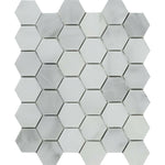 Bianco Venatino Marble Honed 2" Hexagon Mosaic Tile Bianco Venatino Marble Honed 2" Hexagon Mosaic Tile - American Tile Depot