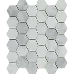 Bianco Venatino Marble Honed 2" Hexagon Mosaic Tile Bianco Venatino Marble Honed 2" Hexagon Mosaic Tile - American Tile Depot