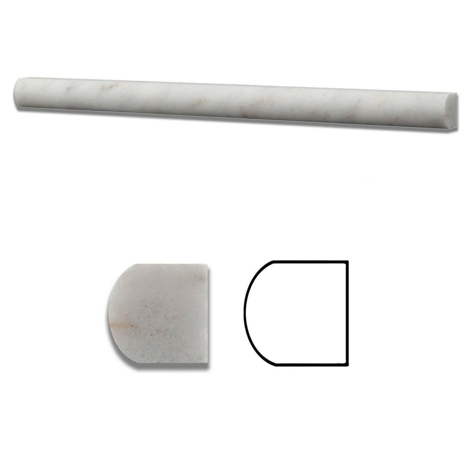 Bianco Venatino Marble Honed 3/4x12 Bullnose Liner Bianco Venatino Marble Honed 3/4x12 Bullnose Liner - American Tile Depot