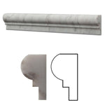 Bianco Venatino Marble Honed OG-1 Chair Rail Molding Trim Bianco Venatino Marble Honed OG-1 Chair Rail Molding Trim - American Tile Depot