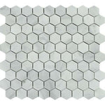 Bianco Venatino Marble Polished 1" Hexagon Mosaic Tile Bianco Venatino Marble Polished 1" Hexagon Mosaic Tile - American Tile Depot