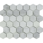 Bianco Venatino Marble Polished 2" Hexagon Mosaic Tile Bianco Venatino Marble Polished 2" Hexagon Mosaic Tile - American Tile Depot