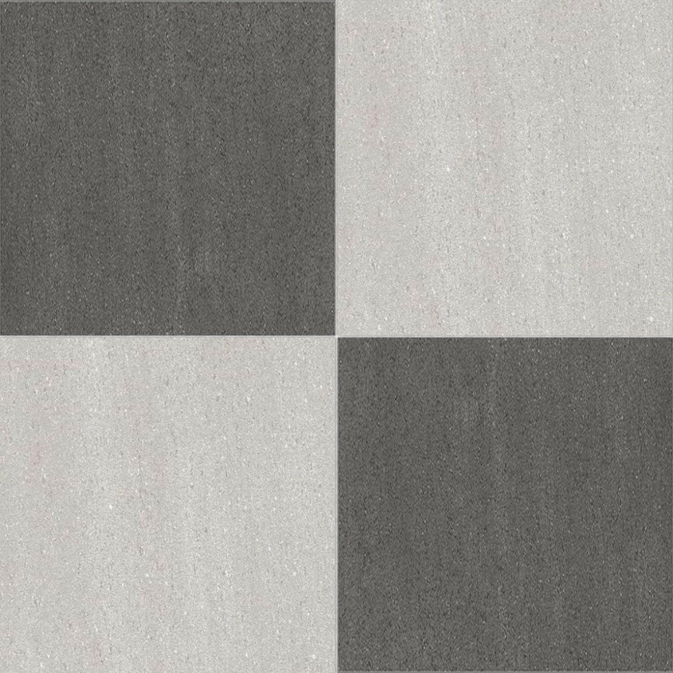 24x24 Checkerboard Tile - Biancoire Graphite & White Chiseled Grip & Matte Porcelain