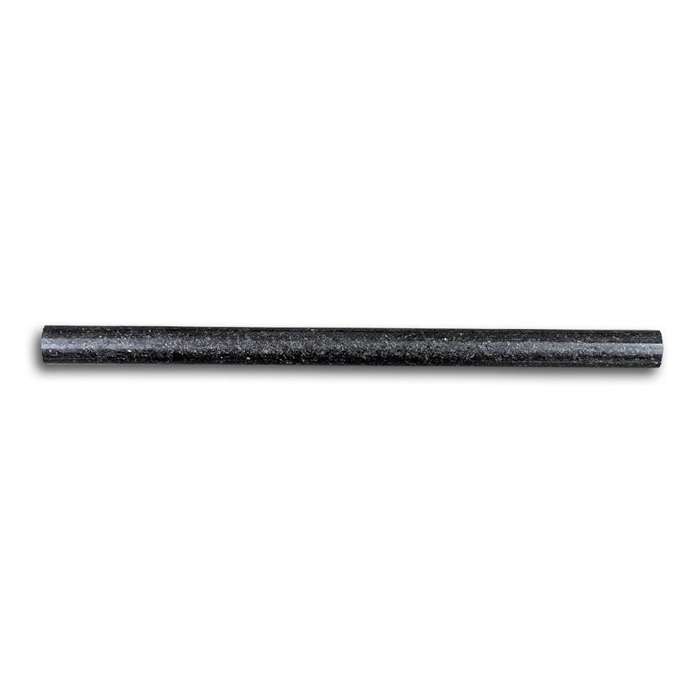Black Galaxy Granite Polished 3/4x12 Bullnose Liner Black Galaxy Granite Polished 3/4x12 Bullnose Liner - American Tile Depot