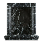 Black Marquina Marble Hand-Made Custom Shampoo Niche / Shelf - LARGE - Honed Black Marquina Marble Hand-Made Custom Shampoo Niche / Shelf - LARGE - Honed - American Tile Depot
