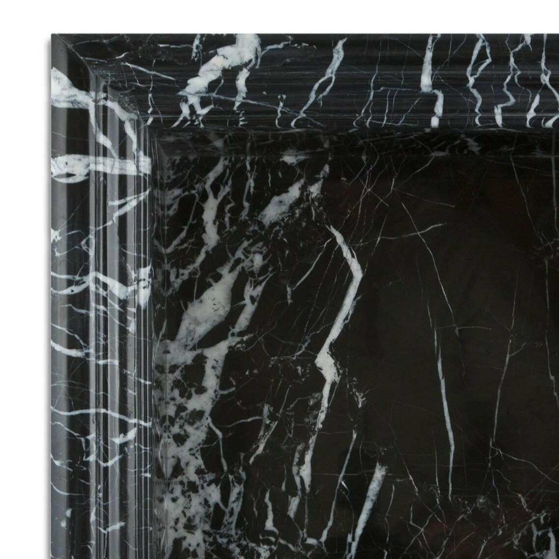 Black Marquina Marble Hand-Made Custom Shampoo Niche / Shelf - LARGE - Honed Black Marquina Marble Hand-Made Custom Shampoo Niche / Shelf - LARGE - Honed - American Tile Depot