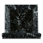 Black Marquina Marble Hand-Made Custom Shampoo Niche / Shelf - SMALL - Honed Black Marquina Marble Hand-Made Custom Shampoo Niche / Shelf - SMALL - Honed - American Tile Depot