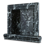 Black Marquina Marble Hand-Made Custom Shampoo Niche / Shelf - SMALL - Honed Black Marquina Marble Hand-Made Custom Shampoo Niche / Shelf - SMALL - Honed - American Tile Depot