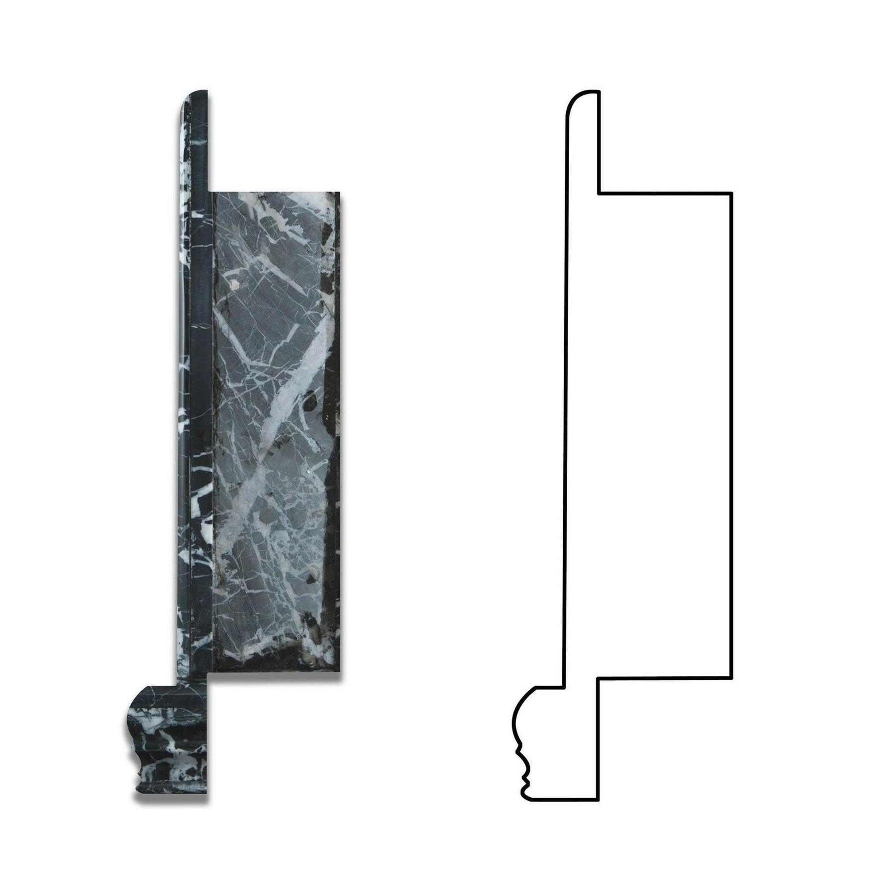 Black Marquina Marble Hand-Made Custom Shampoo Niche / Shelf - SMALL - Polished Black Marquina Marble Hand-Made Custom Shampoo Niche / Shelf - SMALL - Polished - American Tile Depot