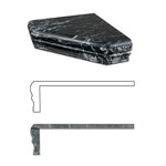 Black Marquina Marble Hand-Made Custom Shower Corner Shelf - Polished Black Marquina Marble Hand-Made Custom Shower Corner Shelf - Polished - American Tile Depot