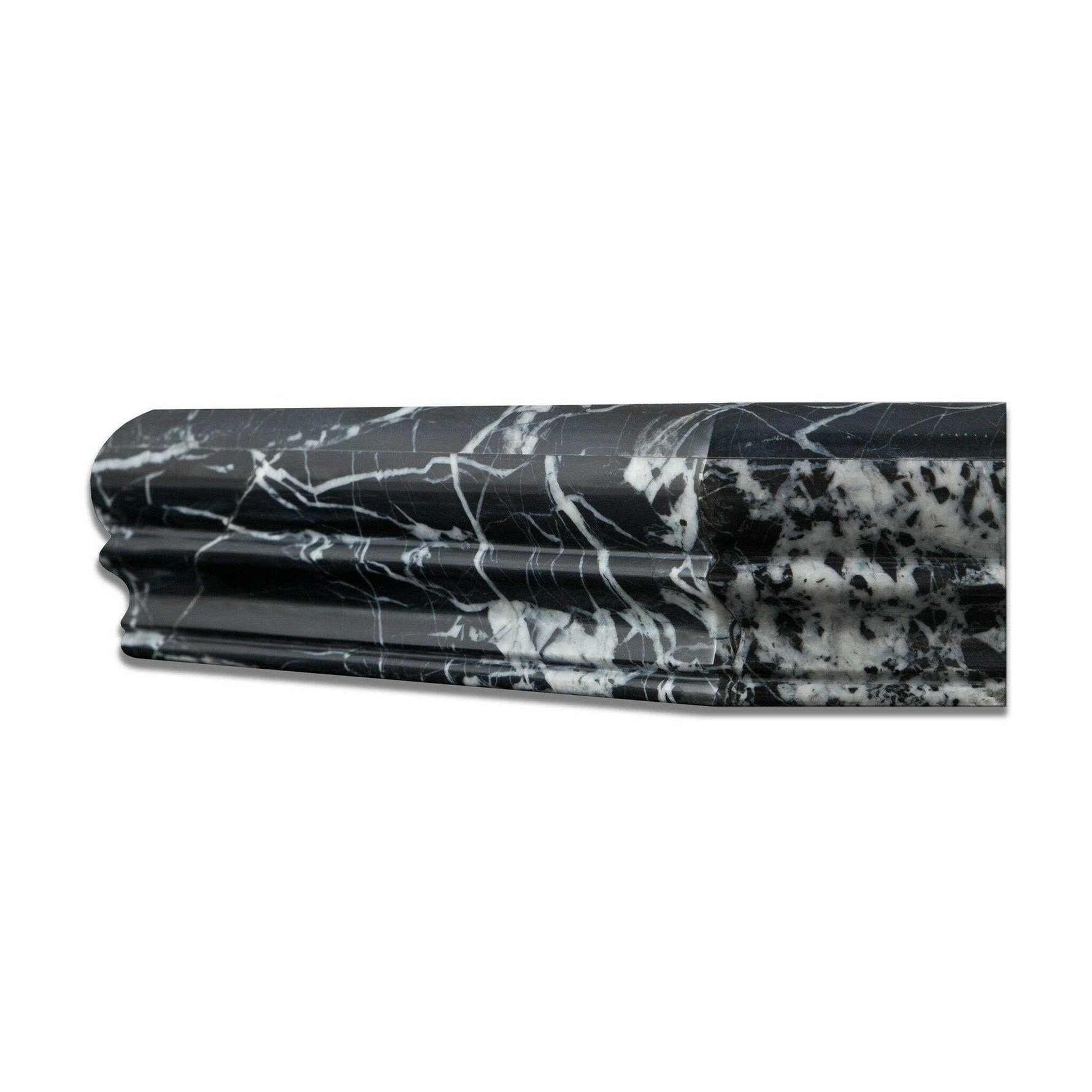 Black Marquina Marble Hand-Made Custom Shower Corner Shelf - Polished Black Marquina Marble Hand-Made Custom Shower Corner Shelf - Polished - American Tile Depot