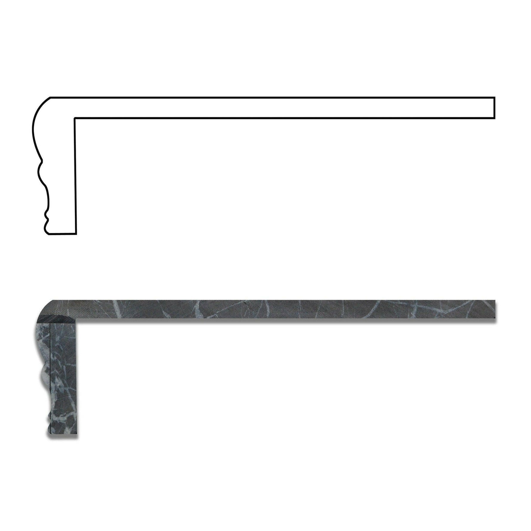 Black Marquina Marble Hand-Made Custom Shower Corner Shelf - Polished Black Marquina Marble Hand-Made Custom Shower Corner Shelf - Polished - American Tile Depot