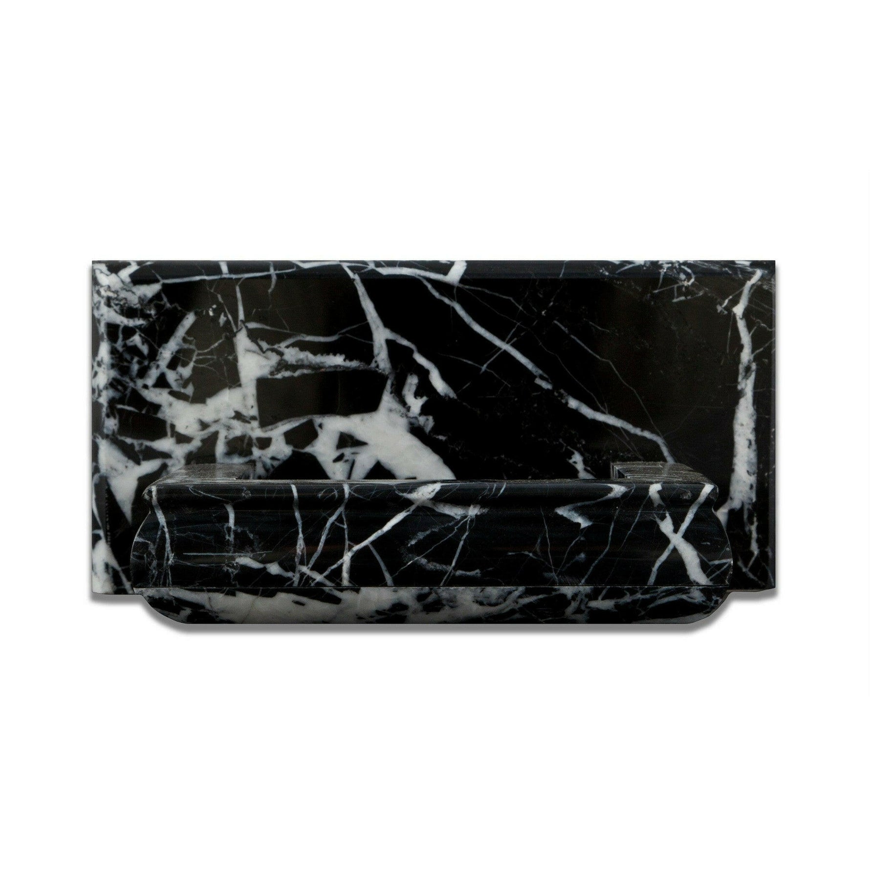 Black Marquina Marble Hand-Made Custom Soap Holder - Soap Dish - Honed Black Marquina Marble Hand-Made Custom Soap Holder - Soap Dish - Honed - American Tile Depot