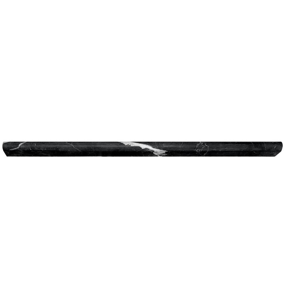 Black Marquina Marble Honed 1/2x12 Pencil Liner Black Marquina Marble Honed 1/2x12 Pencil Liner - American Tile Depot