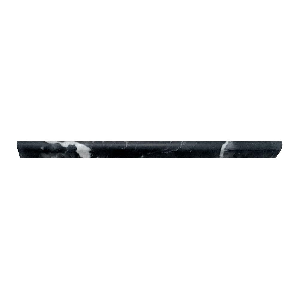 Black Marquina Marble Polished 1/2x12 Pencil Liner Black Marquina Marble Polished 1/2x12 Pencil Liner - American Tile Depot