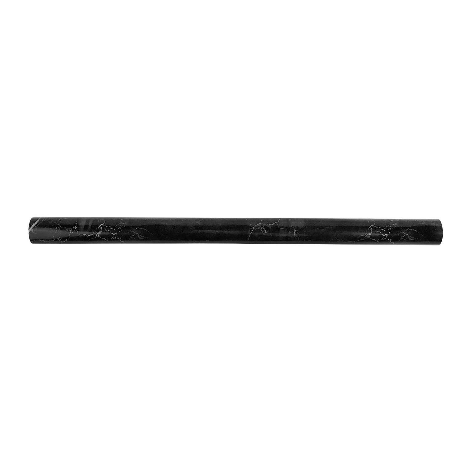 Black Marquina Marble Polished 3/4x12 Bullnose Liner Black Marquina Marble Polished 3/4x12 Bullnose Liner - American Tile Depot