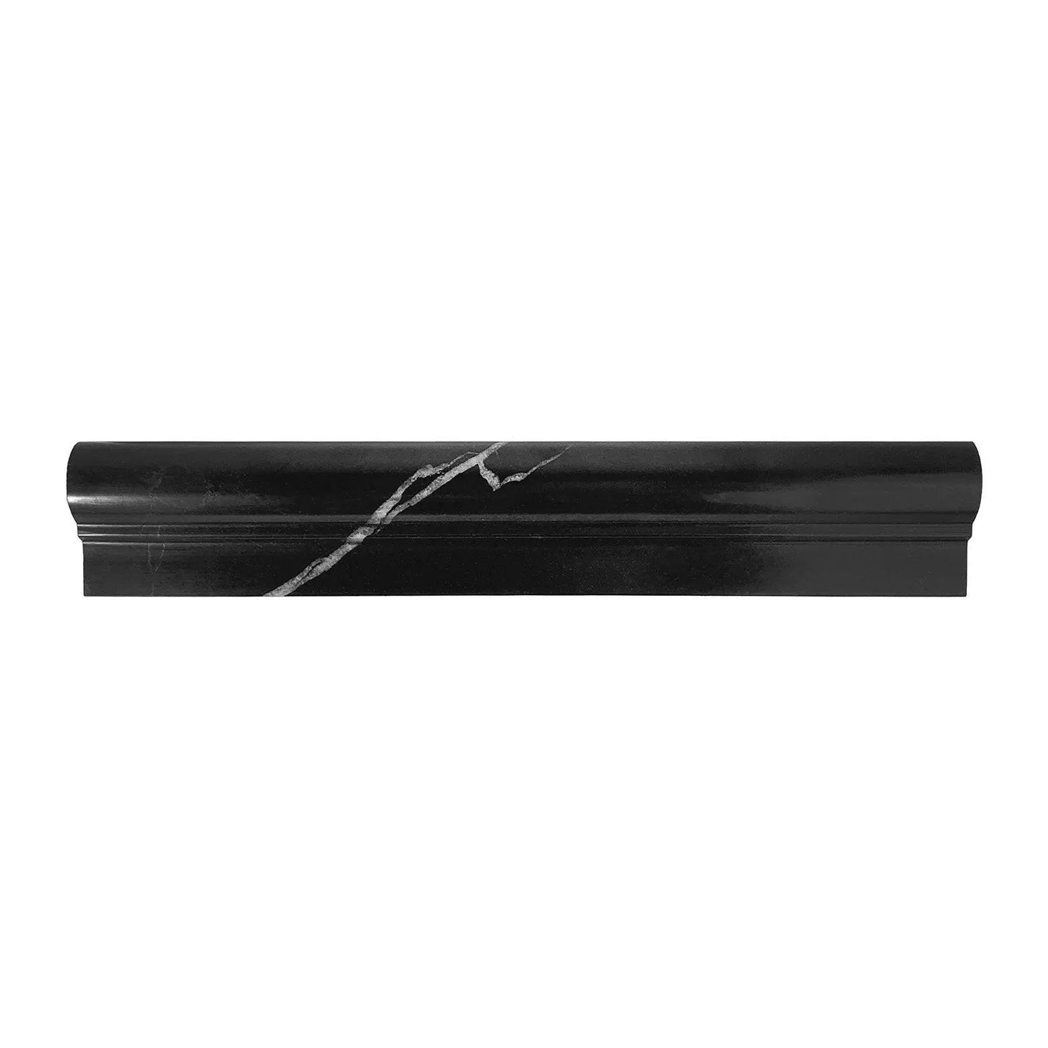 Black Marquina Marble Polished OG-1 Chair Rail Molding Trim Black Marquina Marble Polished OG-1 Chair Rail Molding Trim - American Tile Depot
