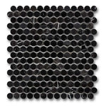 Black Marquina Marble Polished Penny Round Mosaic Tile Black Marquina Marble Polished Penny Round Mosaic Tile - American Tile Depot