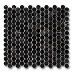 Black Marquina Marble Polished Penny Round Mosaic Tile Black Marquina Marble Polished Penny Round Mosaic Tile - American Tile Depot
