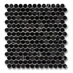 Black Marquina Marble Polished Penny Round Mosaic Tile Black Marquina Marble Polished Penny Round Mosaic Tile - American Tile Depot