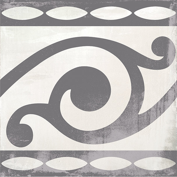 7.5x7.5 Decor Black Edge Matte Encaustic Look Porcelain Tile-American Tile Depot