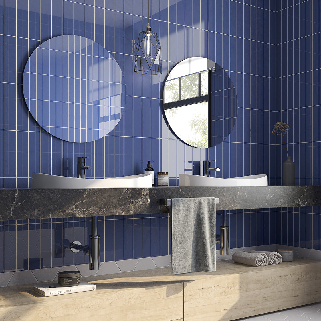 2x10 Formstone Azul Contemporary Look Polished Ceramic Wall Tile - American Tile Depot